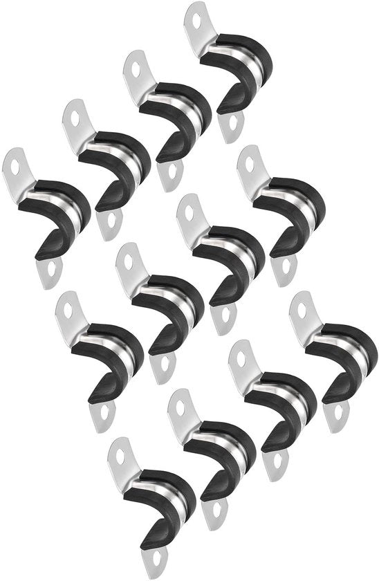 Ferrule in acciaio inossidabile - 18 mm - Rivestito in gomma - Duraturo e resistente alla corrosione - 12 pezzi