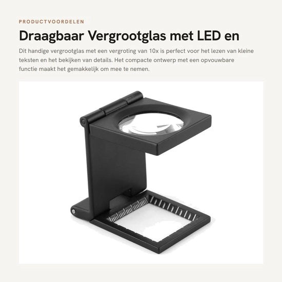 Vergrootglas Portatile con LED e Funzione di Ripiegamento