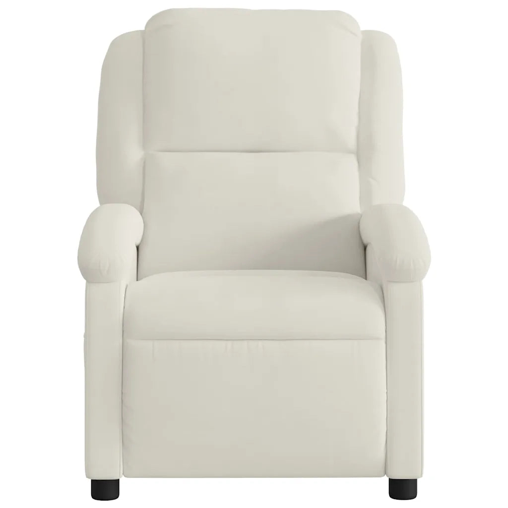 Poltrona reclinabile in velluto crema 371806