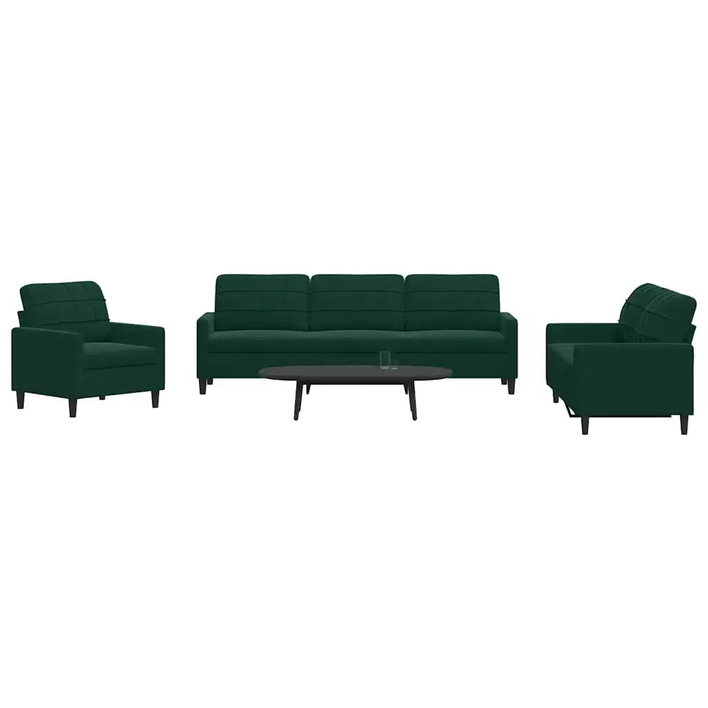 Set di Divani 4 pz con Cuscini Verde scuro in Velluto 3278443