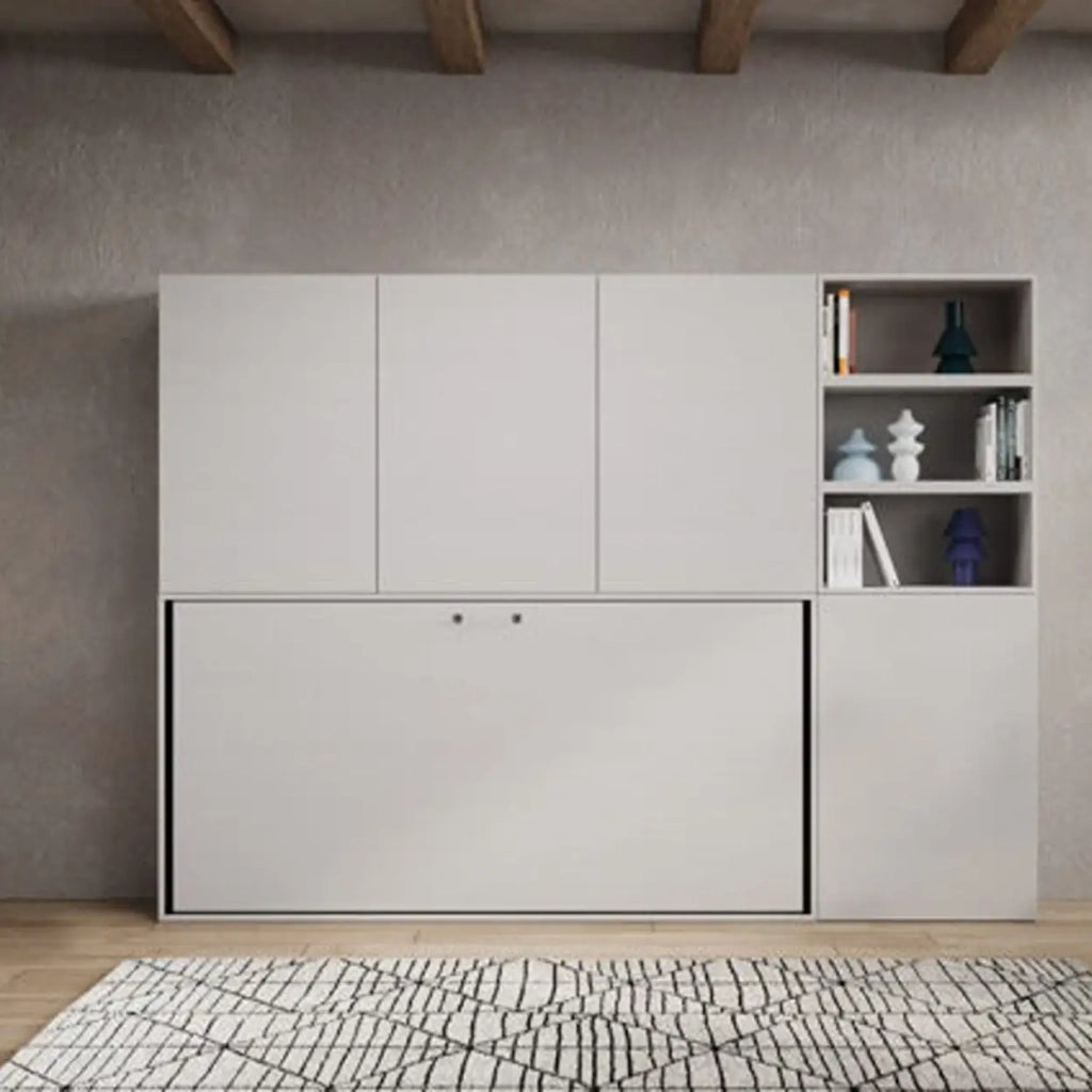 Letto singolo a scomparsa Kando comp.F bianco frassino