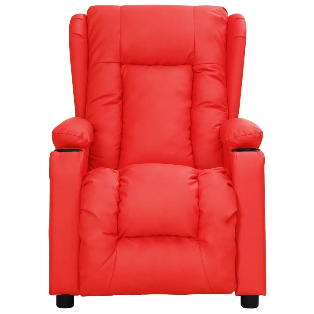 Poltrona Reclinabile Rossa in Similpelle 339073