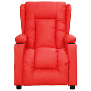 Poltrona Reclinabile Rossa in Similpelle 339073