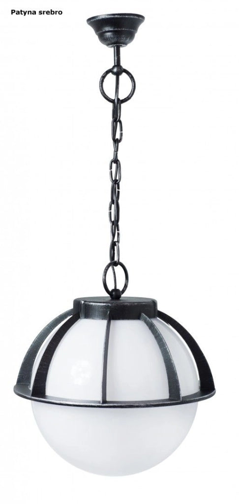Lampada sospensione esterna sfera 25cm nera E27 IP43