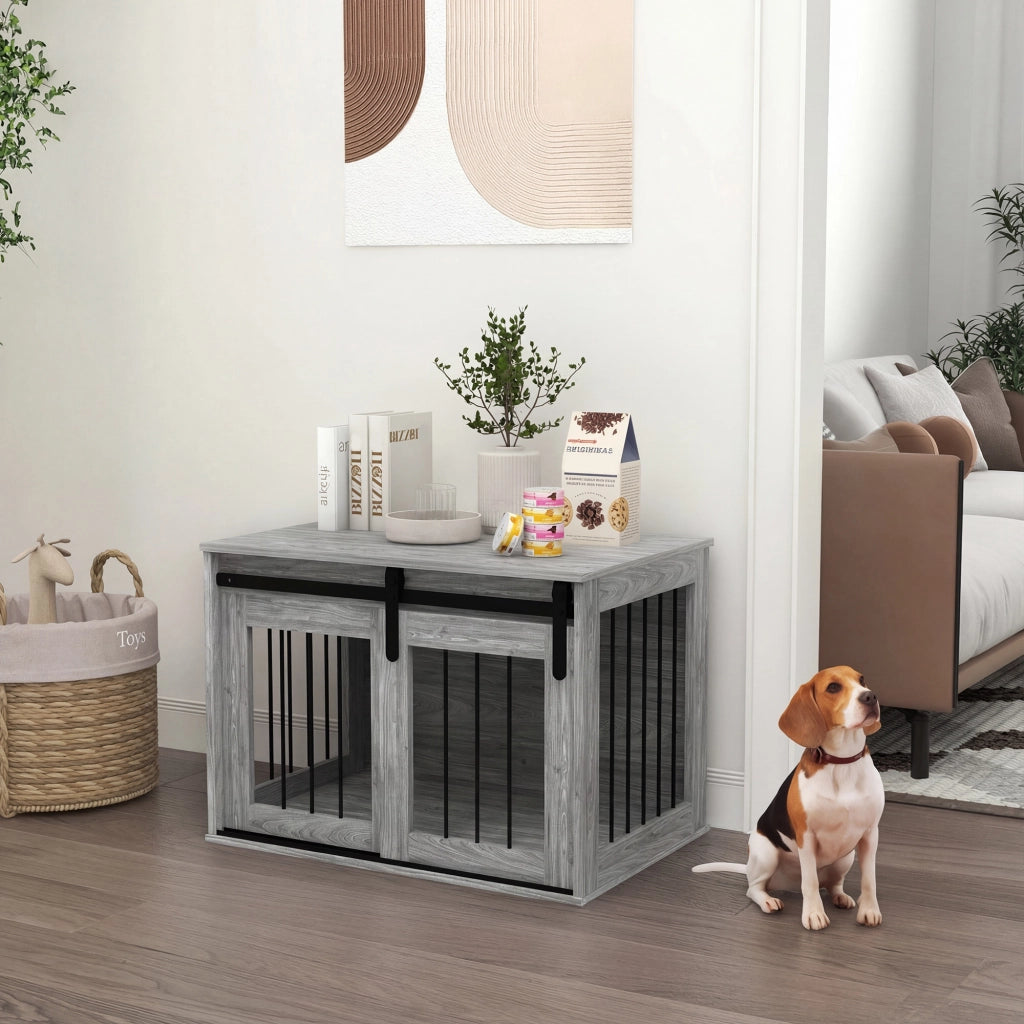 Gabbia trasportino per cani animali domestici ¨C Minimal ¨C effetto legno 80x54x57 cm