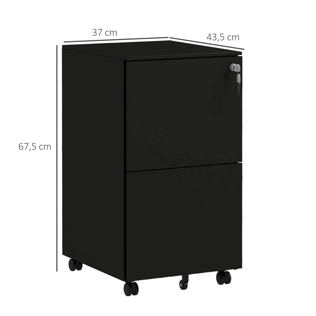 Cassettiera con ruote ¨C Minimal ¨C nero 37x43.5x67.5 cm
