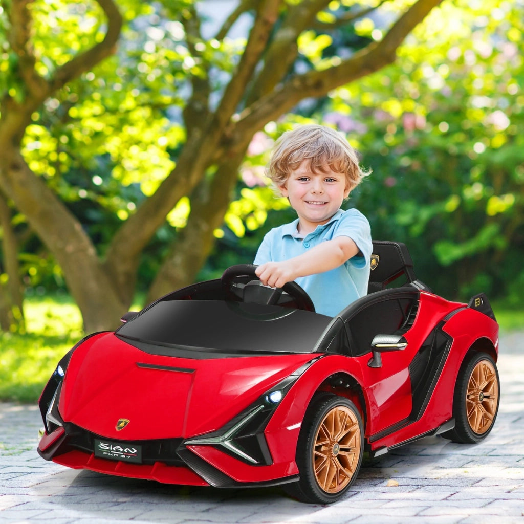 Macchina cavalcabile per bambini con telecomando e luci LED, Veicolo elettrico a batteria 12 V Rosso-Macchinine giocattoli