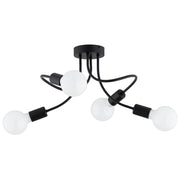 Plafoniera nera minimal intreccio 4xE27 15W HITO Alfa