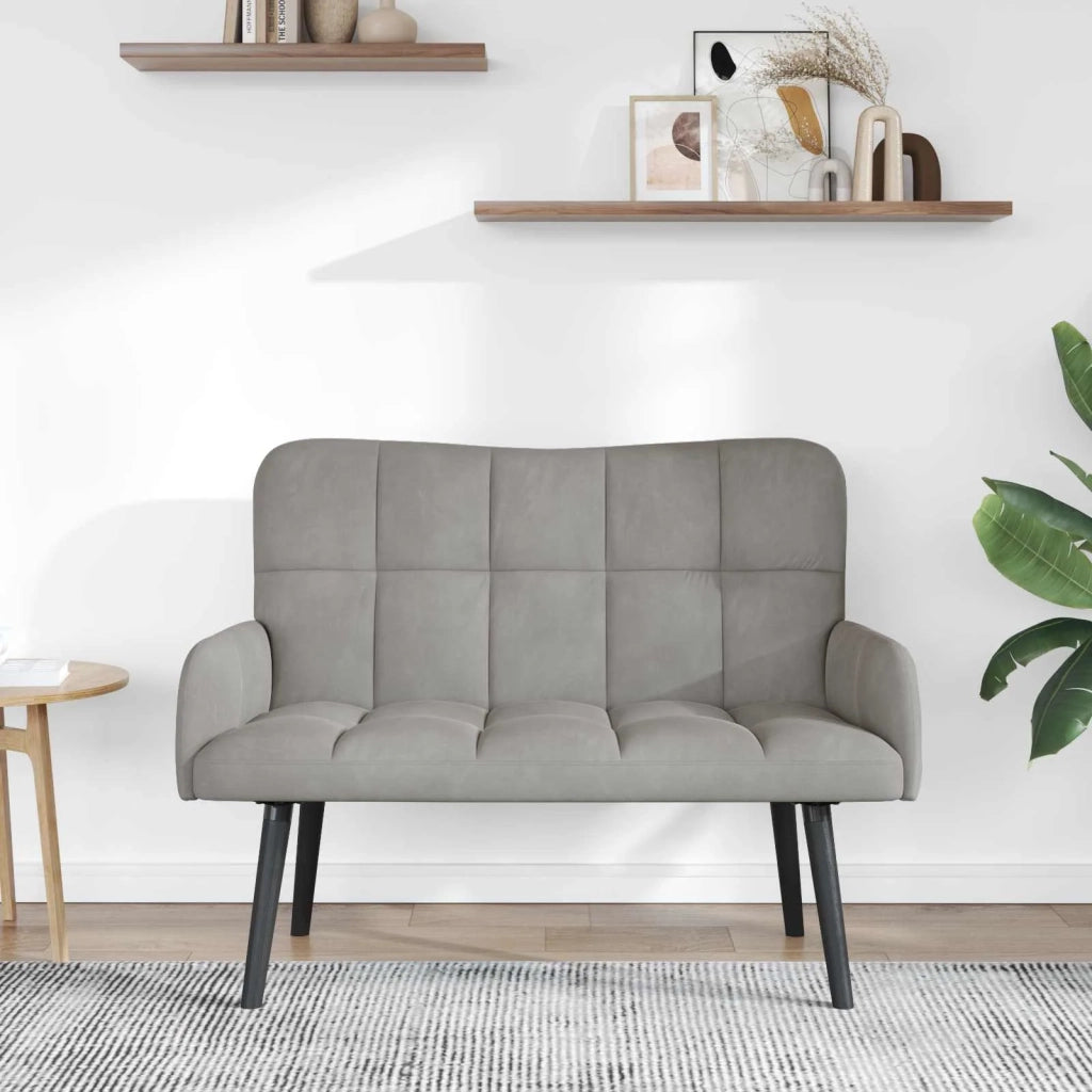 Sofa a Due Posti Grigio chiaro 115 x 61 x 87 cm Velluto 42028940
