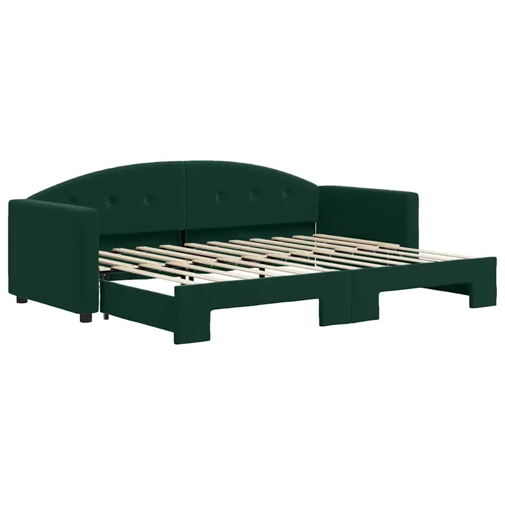 Divano Letto con Letto Estraibile Verde Scuro 80x200cm Velluto 3197296