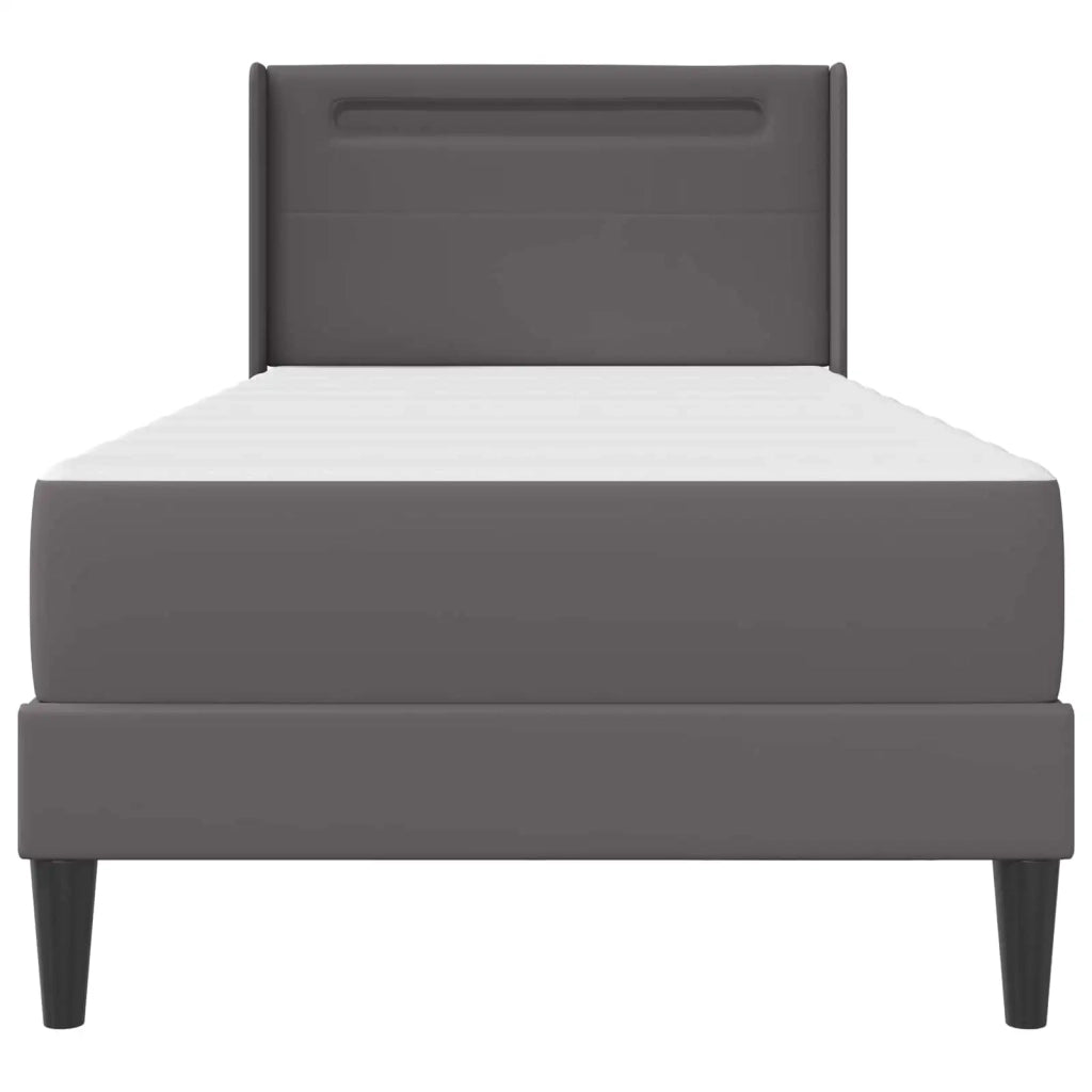 Struttura letto con materasso-Giroletto Grigio 90 x 190 cm Similpelle