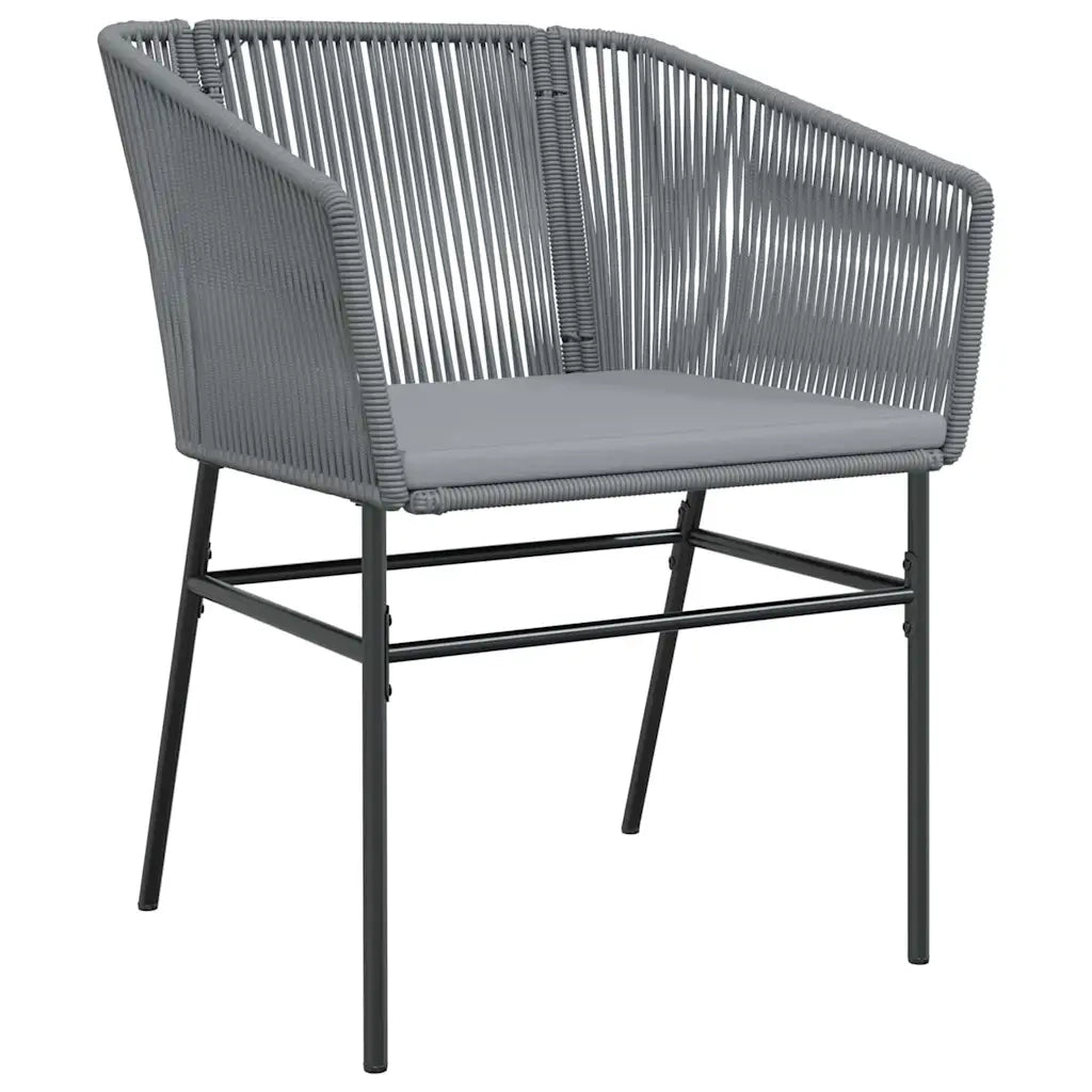 Set da Pranzo per Giardino con cuscino 7 pcs Grigio