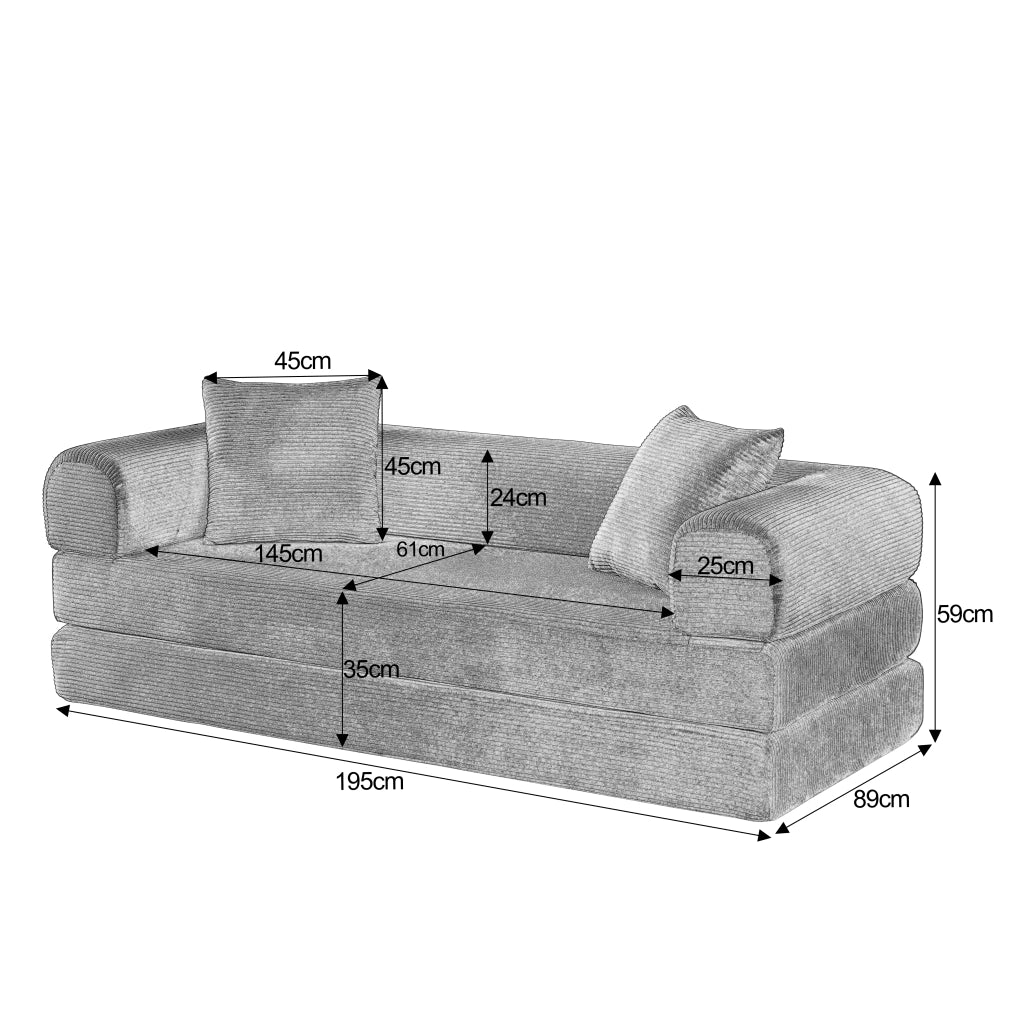 DIVANO LETTO Modulare in velluto Terracotta