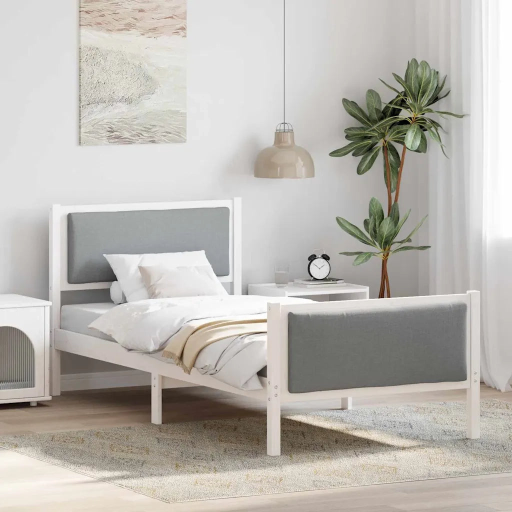 Struttura del letto-Giroletto Grigio chiaro 100 x 200 cm Tessuto 315156