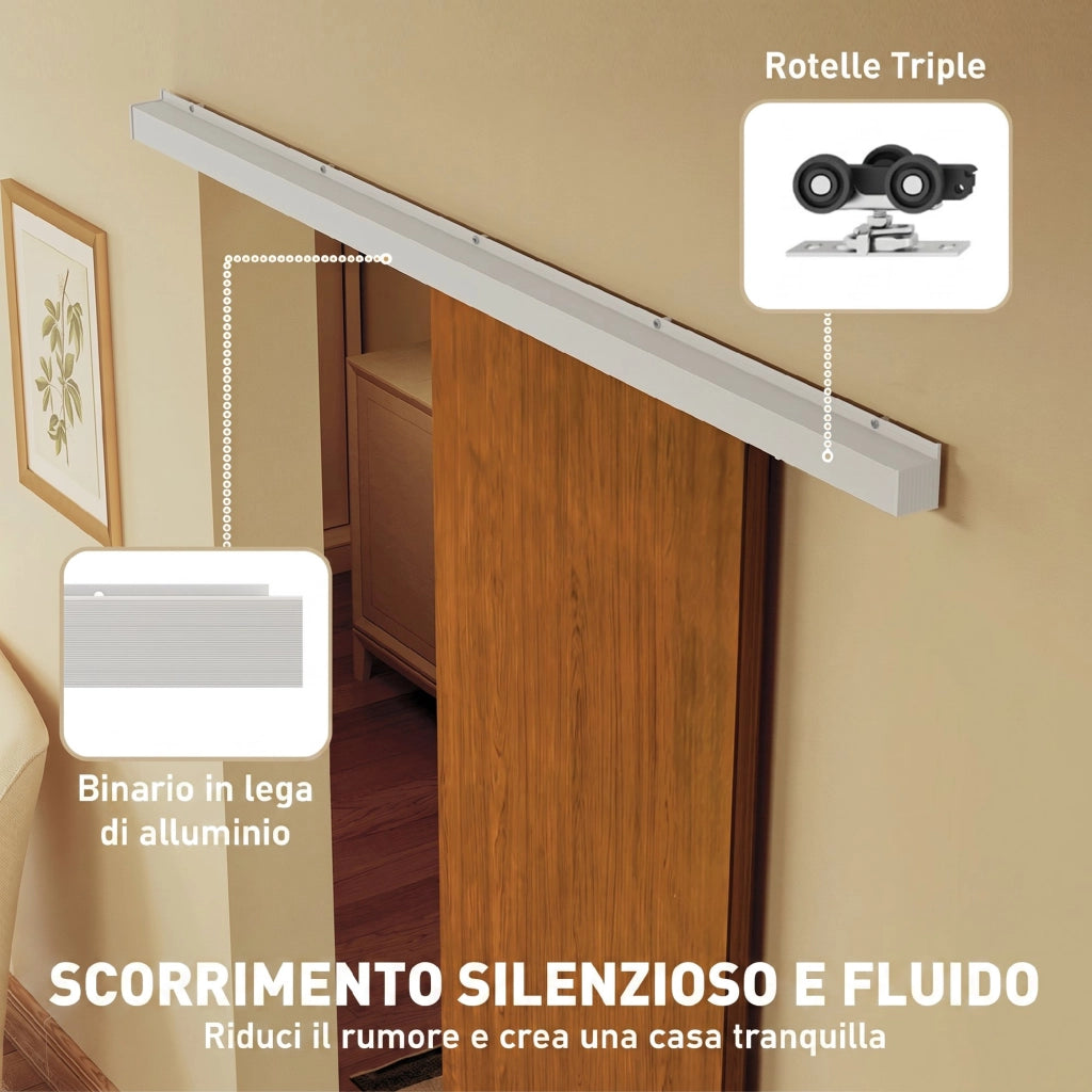 Armadio Scorrevole ¨C Minimal ¨C Effetto Legno Marrone 75x210cm
