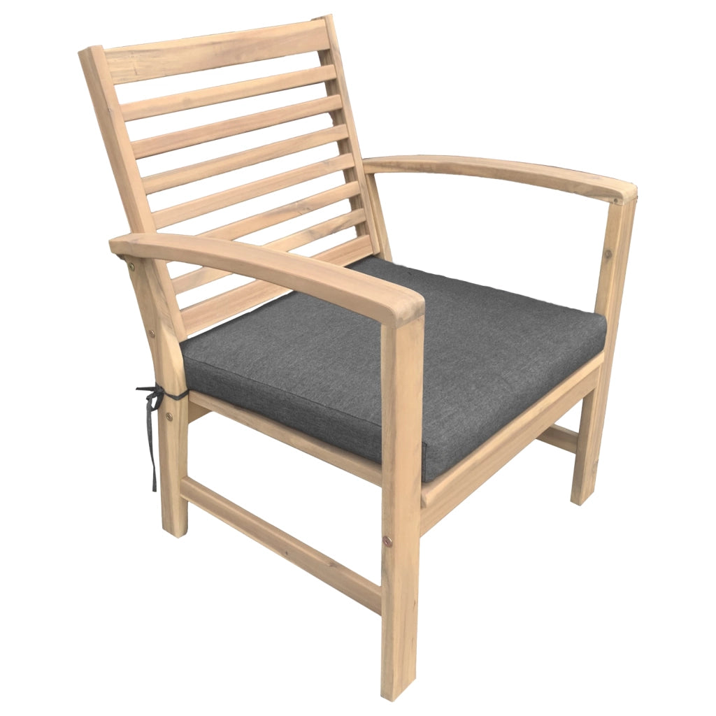 Set di mobili da giardino Acacia Goa 4 posti - cuscini grigi