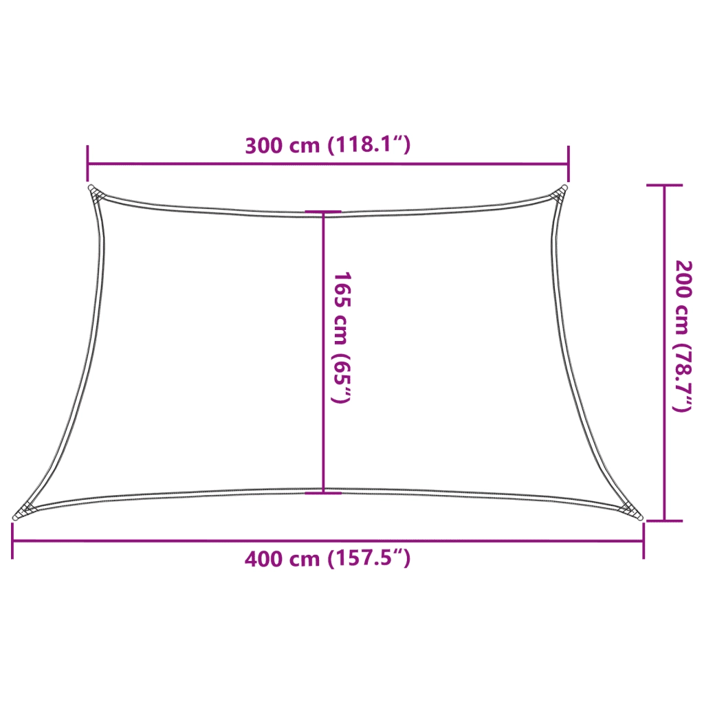 Vela Parasole 160 g/m² Crema 3/4x2 m in HDPE 311213