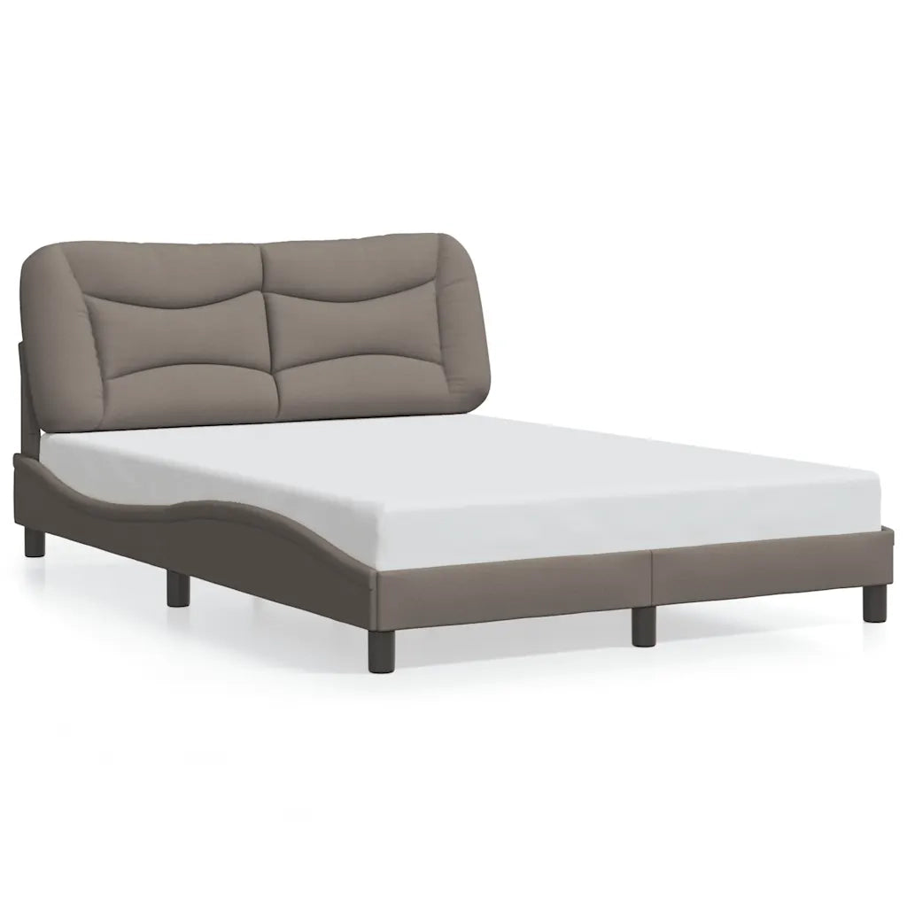 Letto matrimoniale | Letto per adulti | Giroletto senza Materasso Hvar Tortora 120x200 cm Tessuto