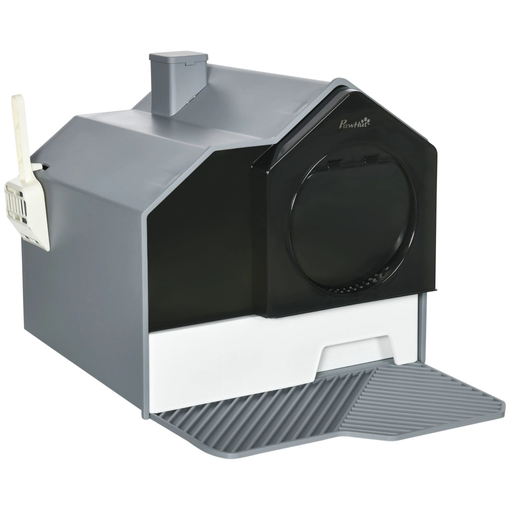 Casetta per Gatti con Cassetto ¨C Minimal ¨C Grigio 47x45x42 cm