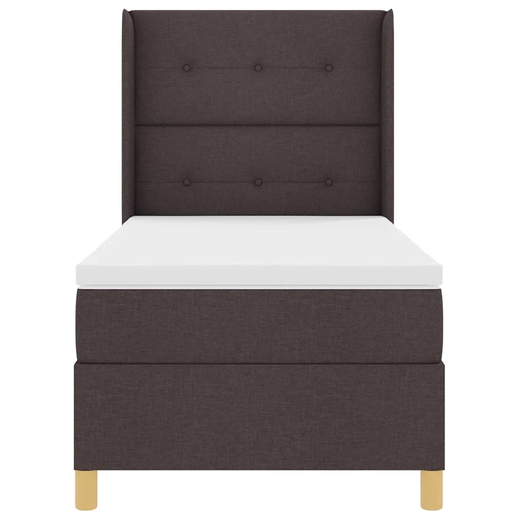 Letto a molle con strisce LED Marrone 90 x 190 cm Tessuto 3343668