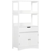 Mobile Bagno con Ante e Cassetto ¨C zephmum ¨C Bianco 60x33x122 cm