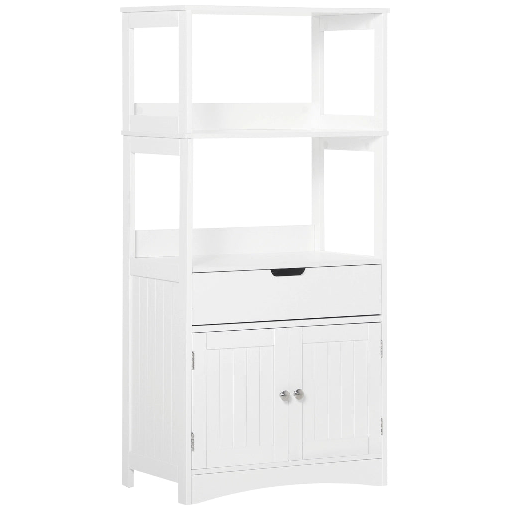 Mobile Bagno con Ante e Cassetto ¨C zephmum ¨C Bianco 60x33x122 cm