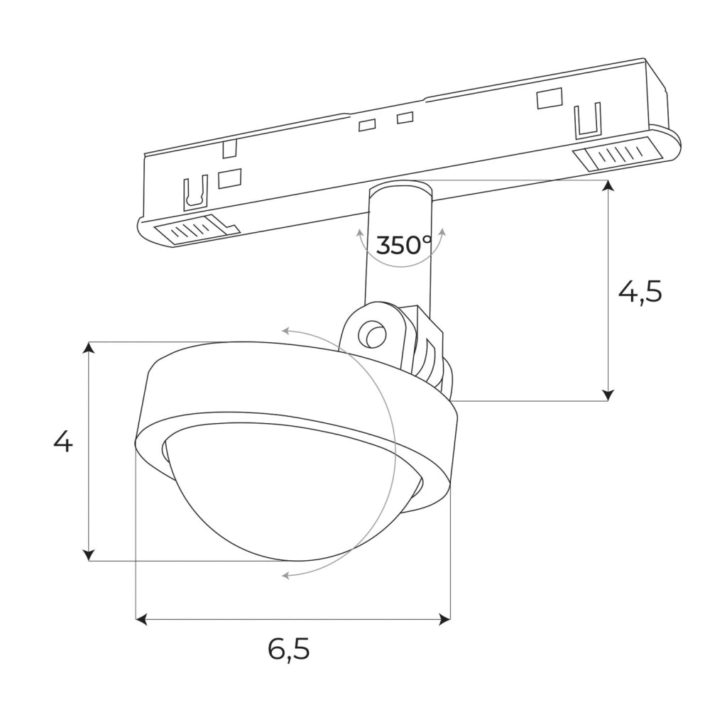 Maxlight faretto magnetico DALI LED 8W 3000K nero