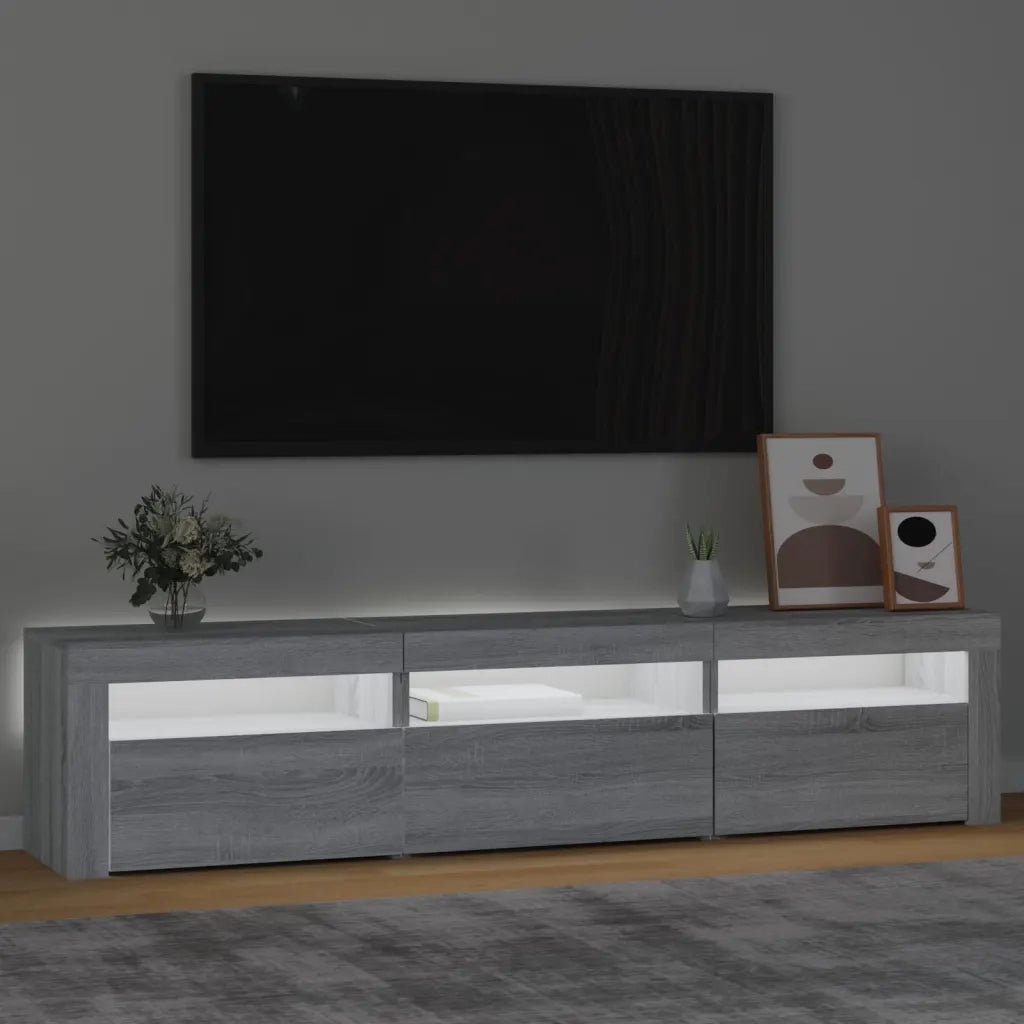 Mobile Porta TV con Luci LED-Mobile per TV-Credenza TV Grigio Sonoma 180x35x40 cm