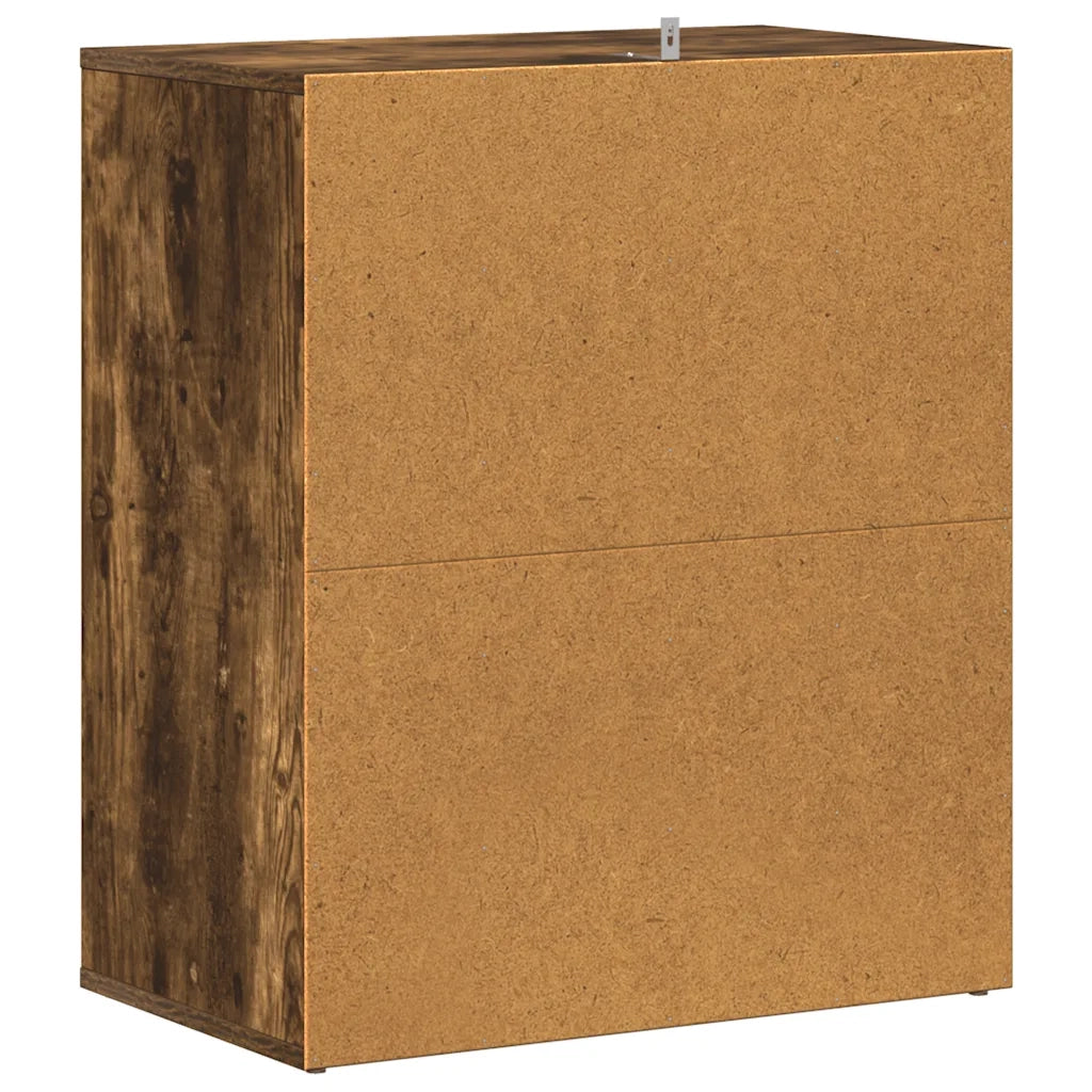 Scarpiera-Scaffale per scarpe Rovere Fumo 60x35x70 cm in Legno Multistrato 326444