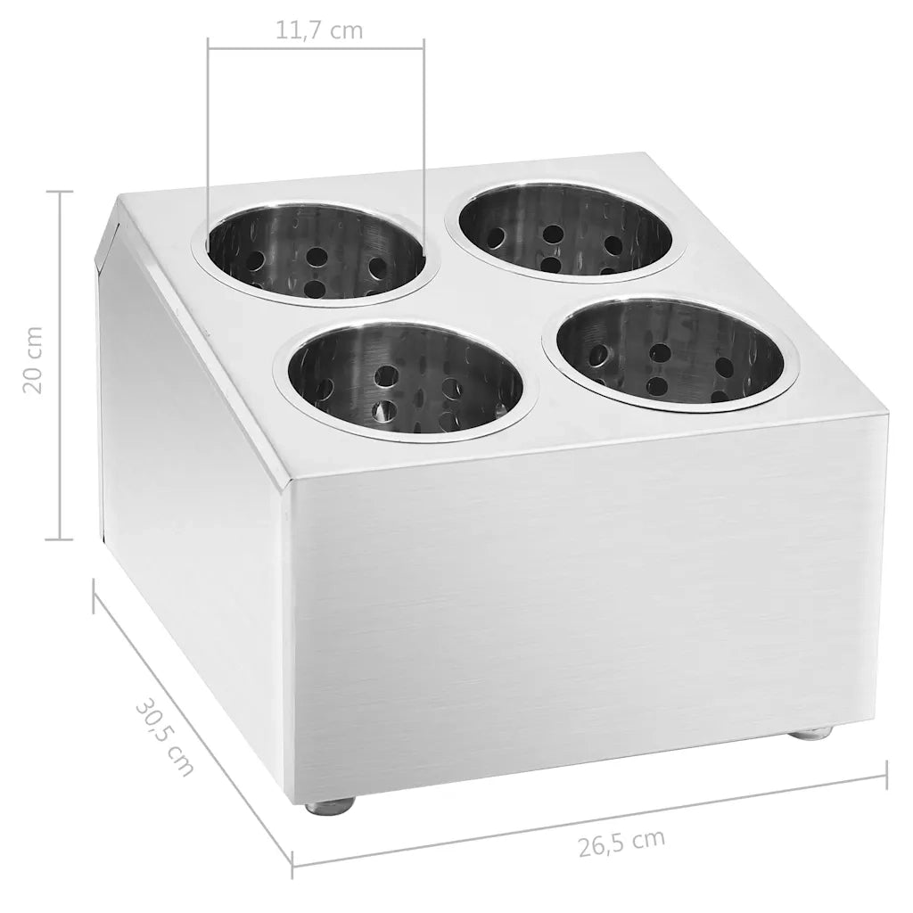 Portaposate con 4 Inserti Quadrato in Acciaio Inox CFW4642556