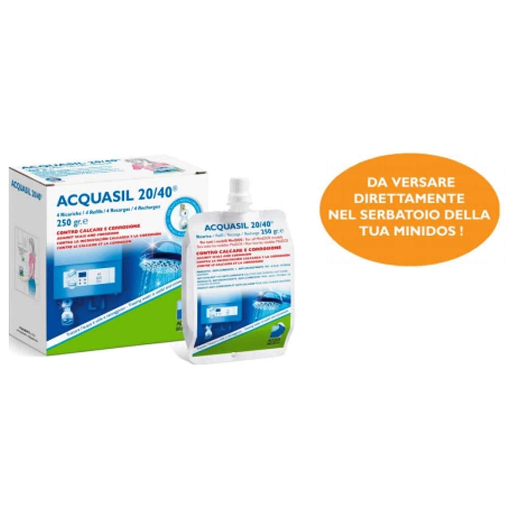 Acquasil 20 40 Ricarica Conf. 4X250 Gr Anticalcare Minidos PC200