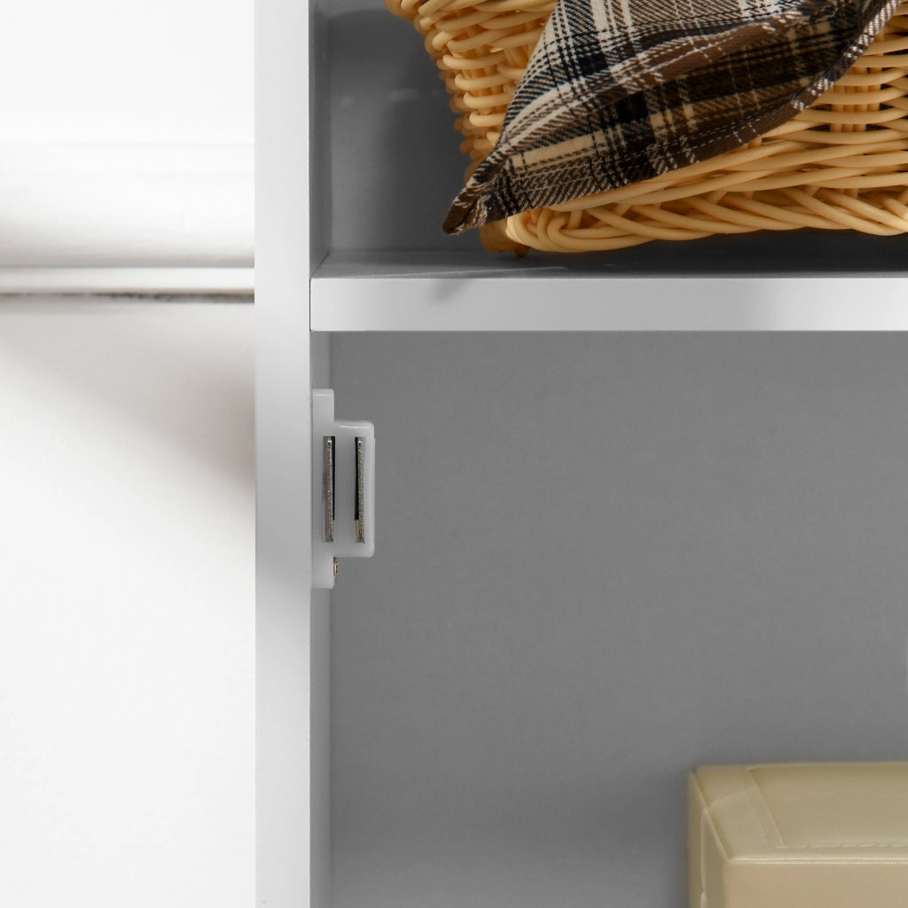 Mobile da Bagno con Armadietto 2 Ripiani ¨C Minimal ¨C MDF Bianco 40x23x80 cm