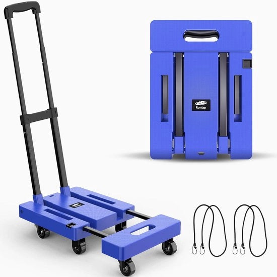 Carrello pieghevole a 6 ruote - carrello da mano blu