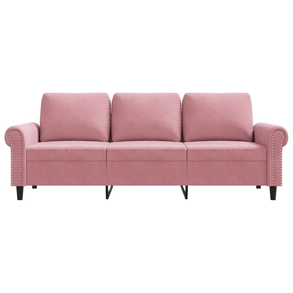 Divano a 3 Posti rosa 180 cm in Velluto 359542
