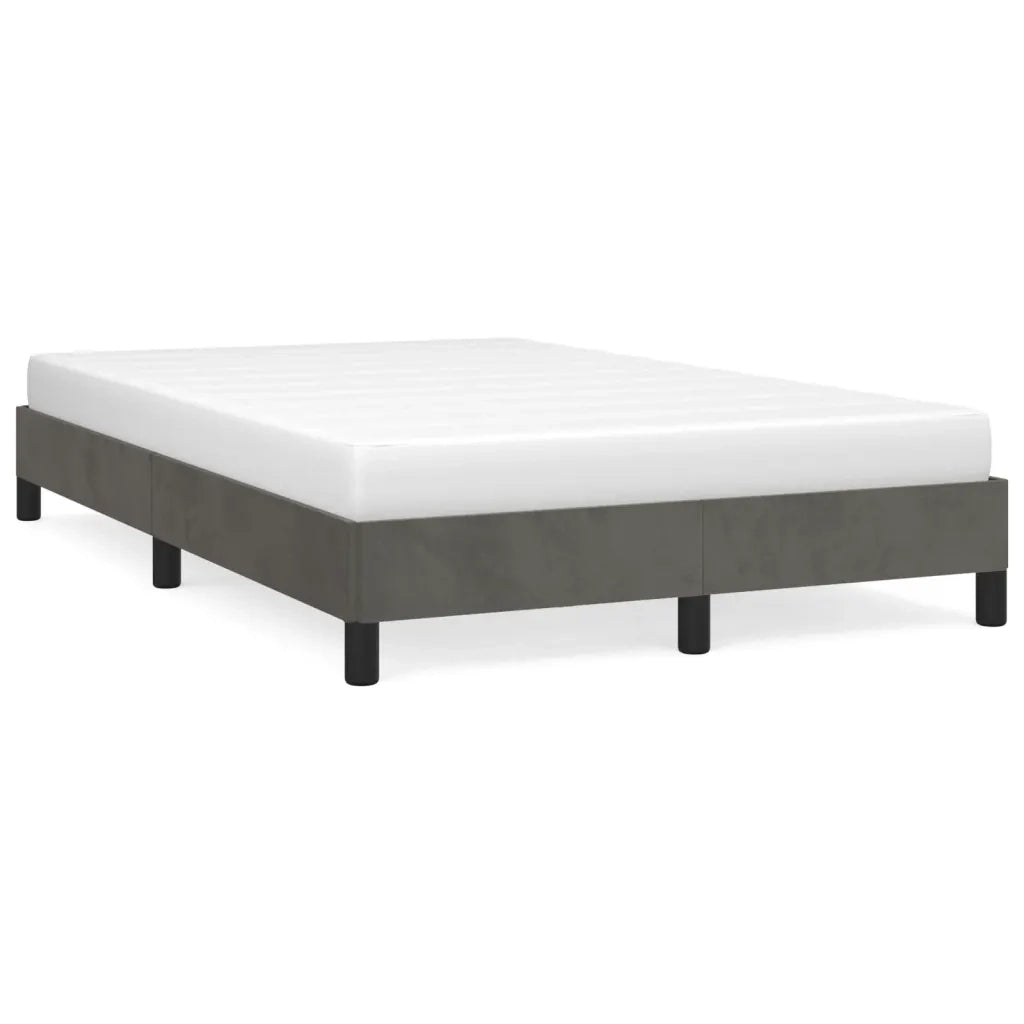 Letto matrimoniale | Letto per adulti | Giroletto senza Materasso Grigio Scuro 120x200 cm Velluto