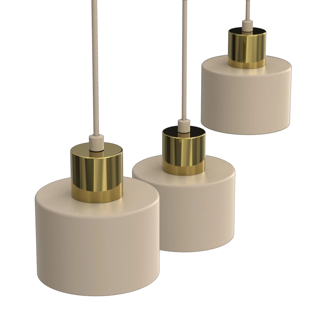 Lampada sospesa minimalista Parkla 3xE27 beige oro cilindri