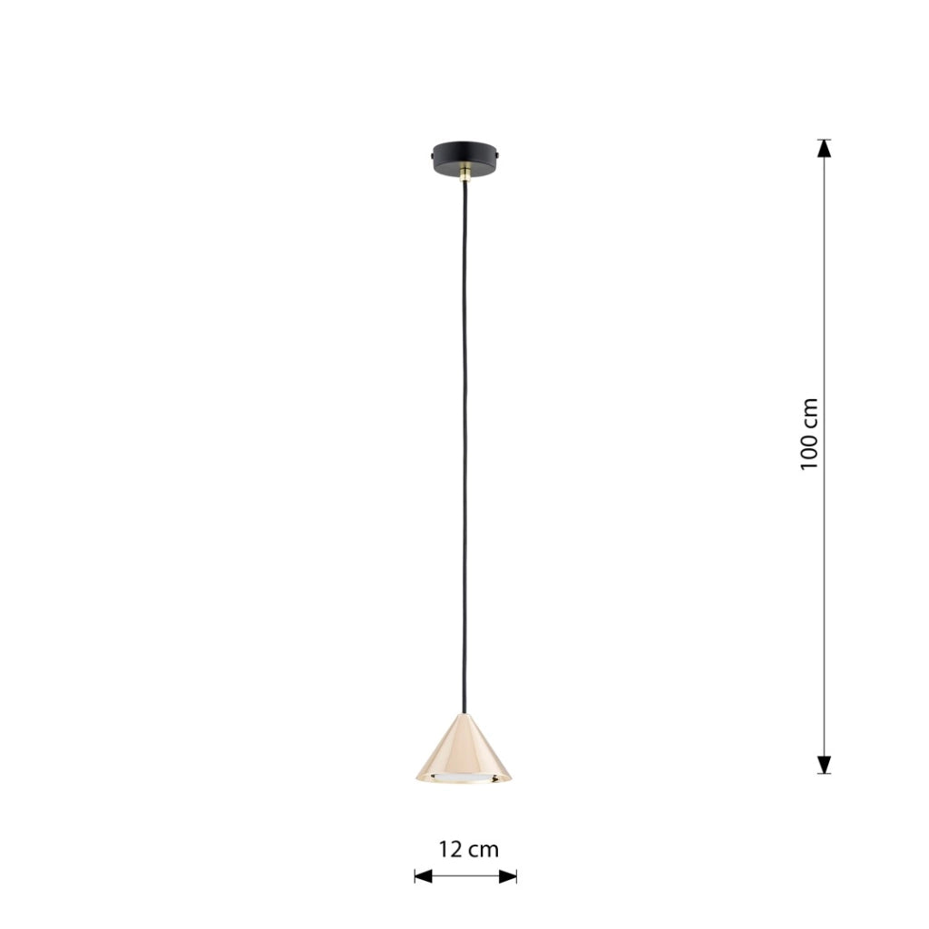 Lampada a sospensione Emibig ELIT nera oro conica GX53 12W