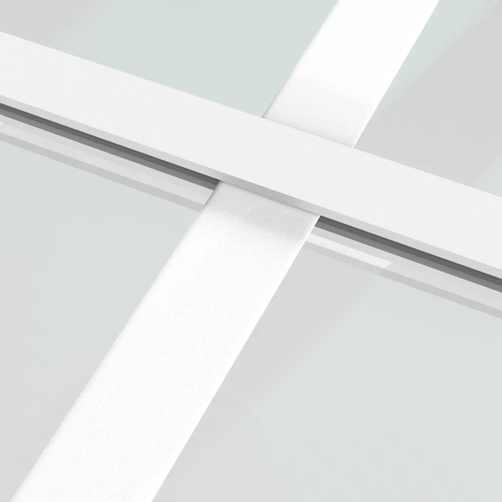 Porta Interna 83x201,5 cm Bianca in Vetro ESG e Alluminio 350573