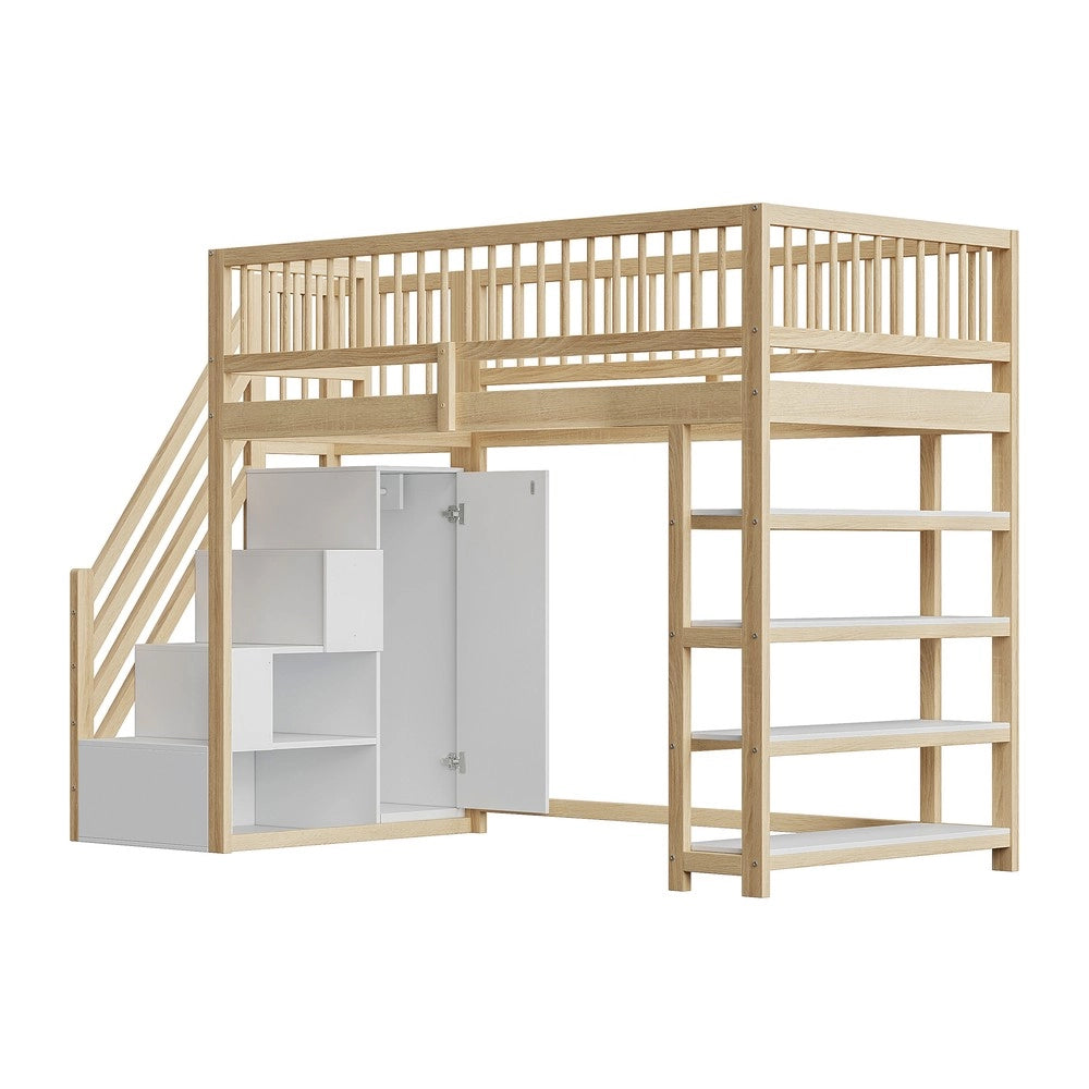 Letto a Soppalco con Armadio e Cassetti ¨C MINIMAL ¨C Massello, 90x200
