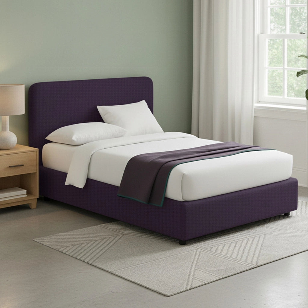 Bury, Letto Matrimoniale Sfoderabile Made in Italy, Viola