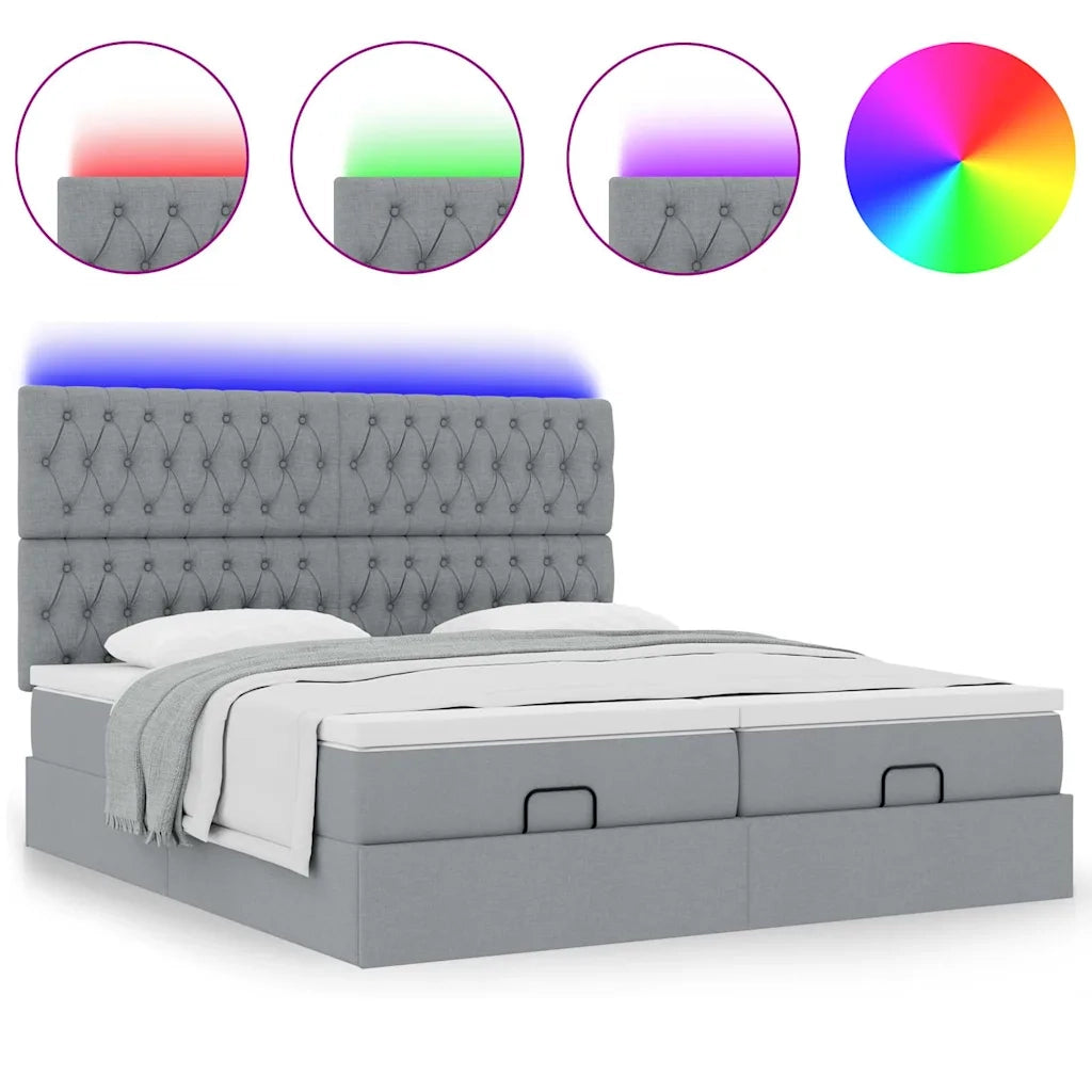 Struttura Letto Pouf con Materassi 160x200 cm in Tessuto 3314555