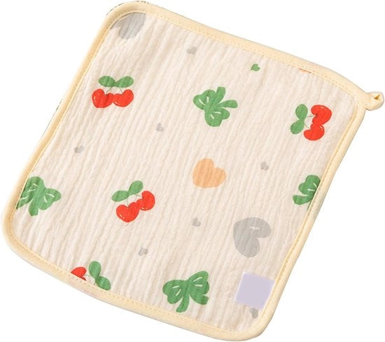 Set di asciugamani quadrati in cotone per bambini, 2 pezzi, adatto per pelle delicata, assorbimento eccellente, utilizzabili come asciugamani per neonati, asciugamani per pulizia o asciugamani.