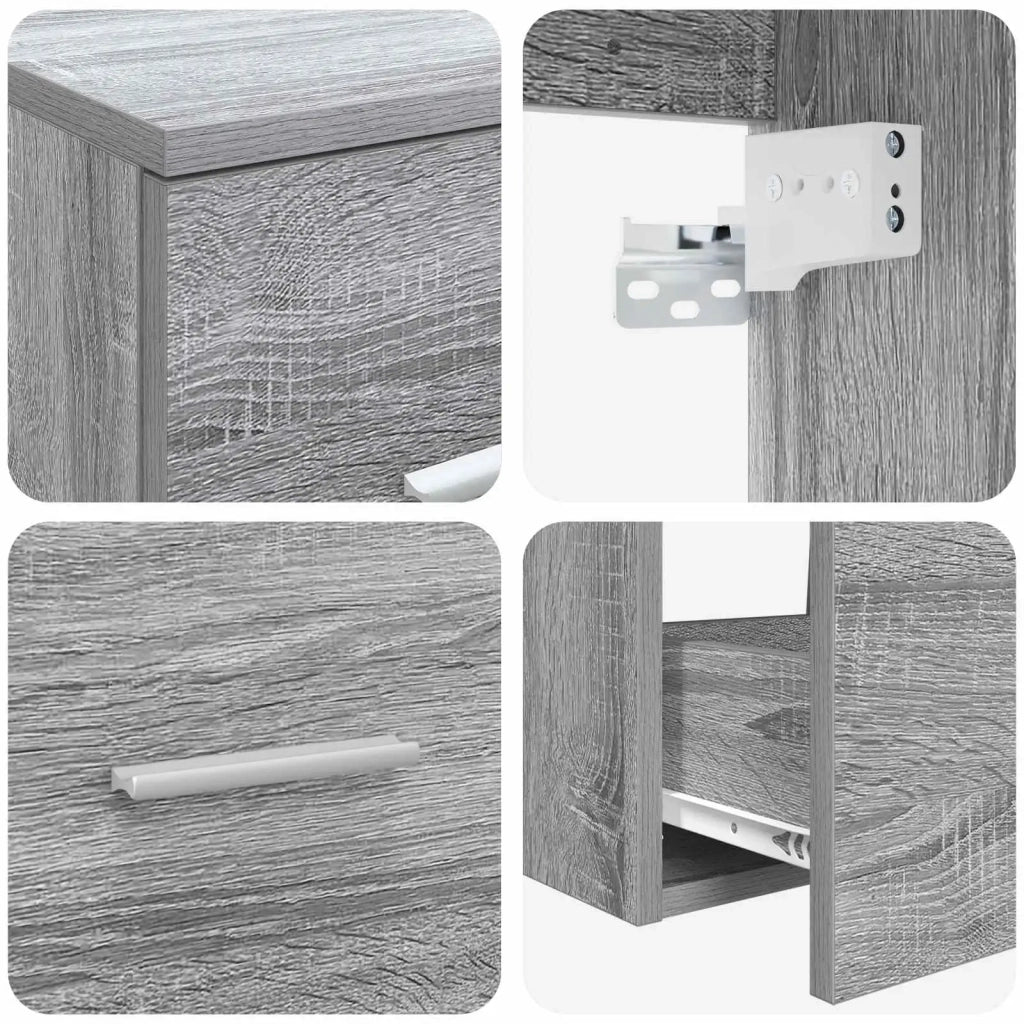 Set di mobili per il bagno 3 pz Sonoma grigio 3405920