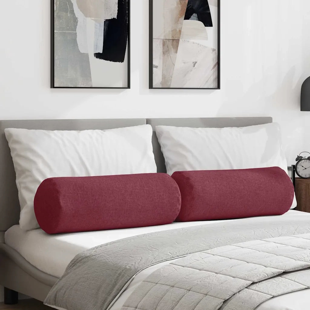 Cuscini a rullo 2 pcs Rosso Vino Ø 25 x 70 cm Tessuto 42014314