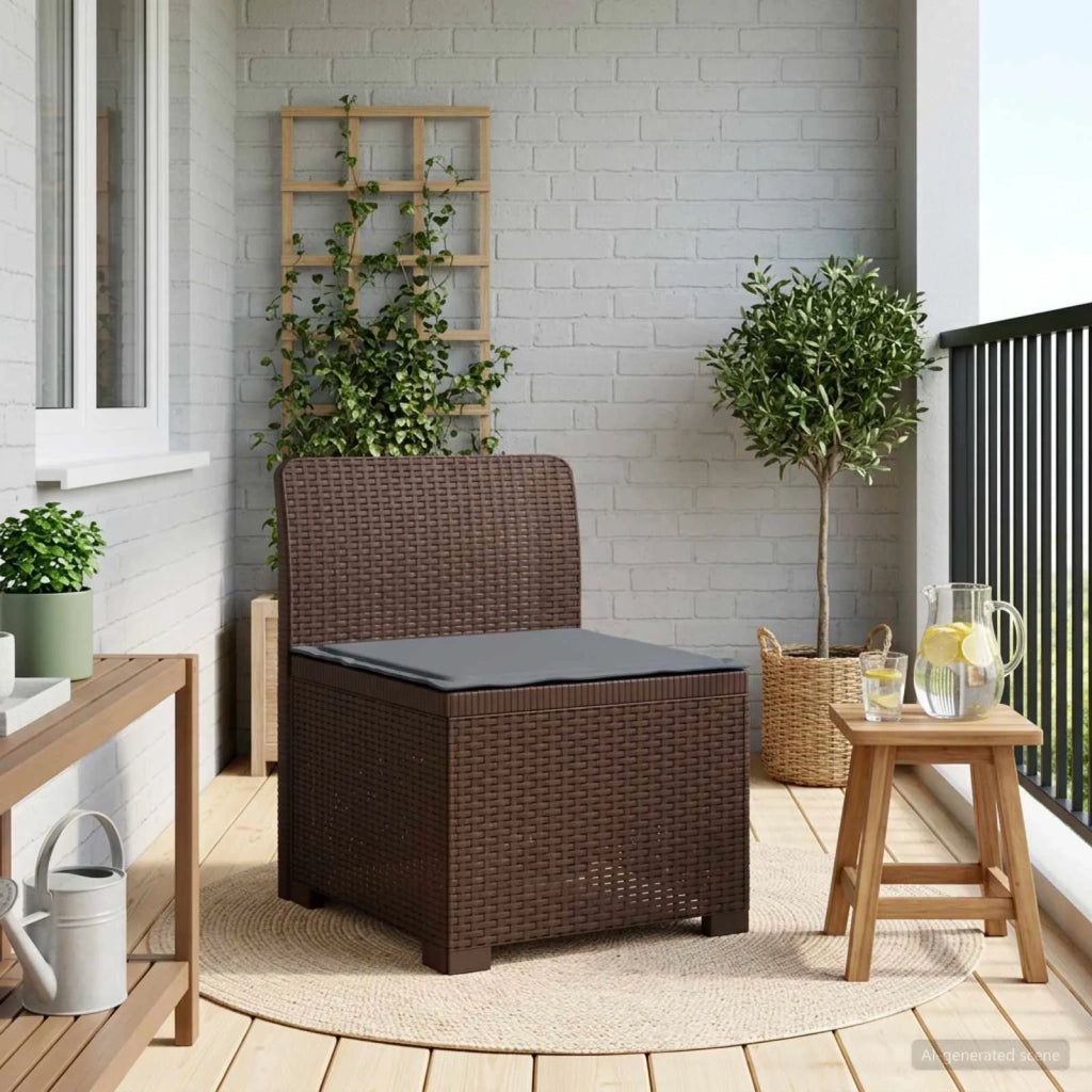 Divano da Giardino a 1 Posto con Cuscino Aspetto Rattan PP 8011787