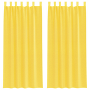 Tende in Voile con Passanti 2 pz Giallo 140x225 cm