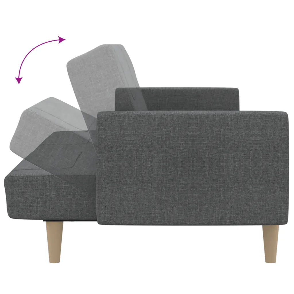 Divano Letto a 2 Posti Grigio Chiaro in Tessuto 375784