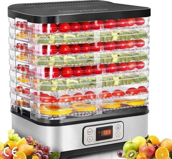 Disidratatore elettrico con timer - 5 livelli - 250 W, display LCD, temperatura regolabile