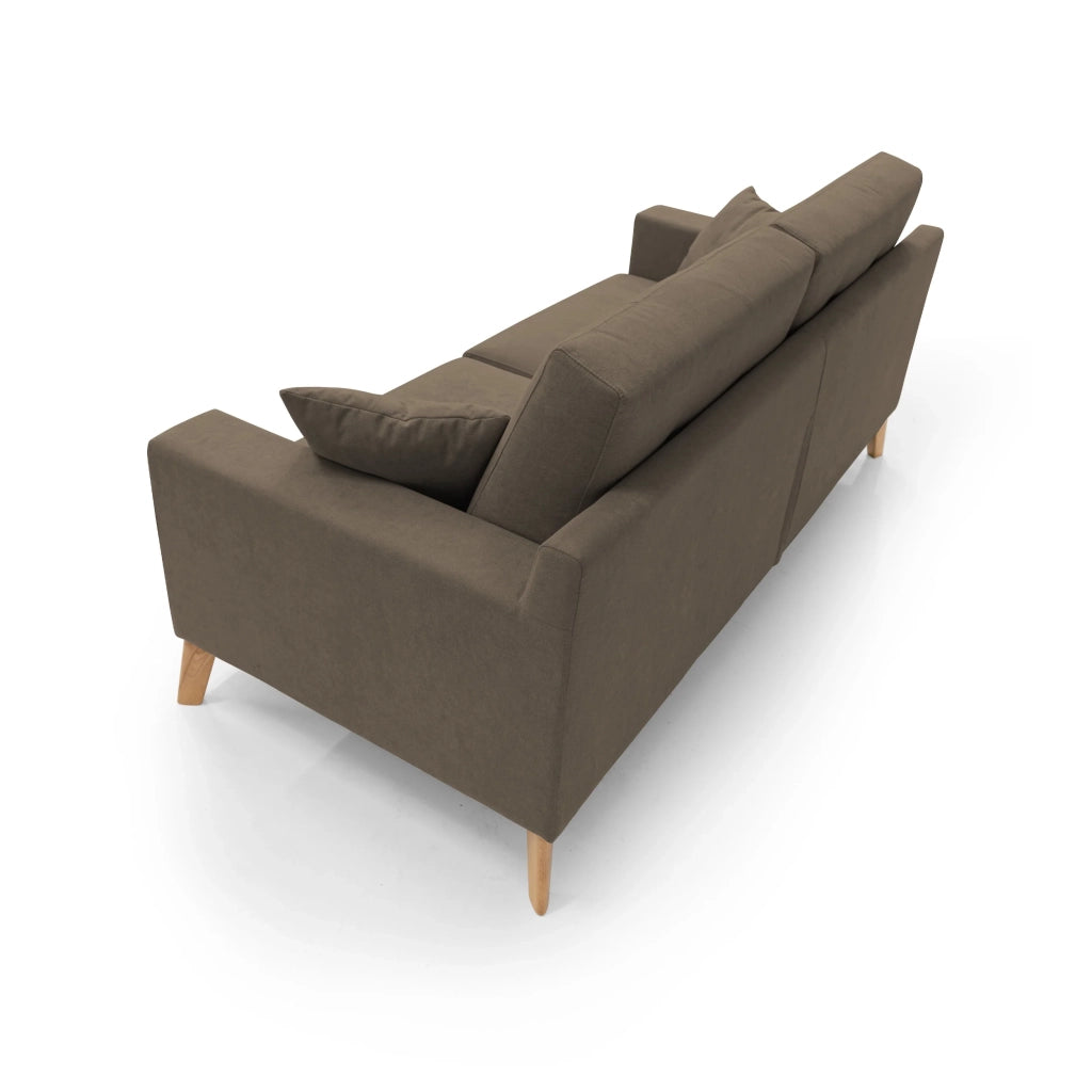 Danish Divano moderno in tessuto morbido impermeabile T02 206 cm marrone