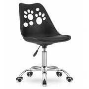 Sedia girevole PRINT nera con cuscino in ecopelle